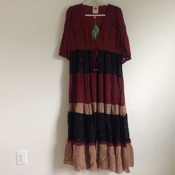 Farm Rio Multi Dot Ruffle Prairie Maxi Dress - Picture 3 of 8